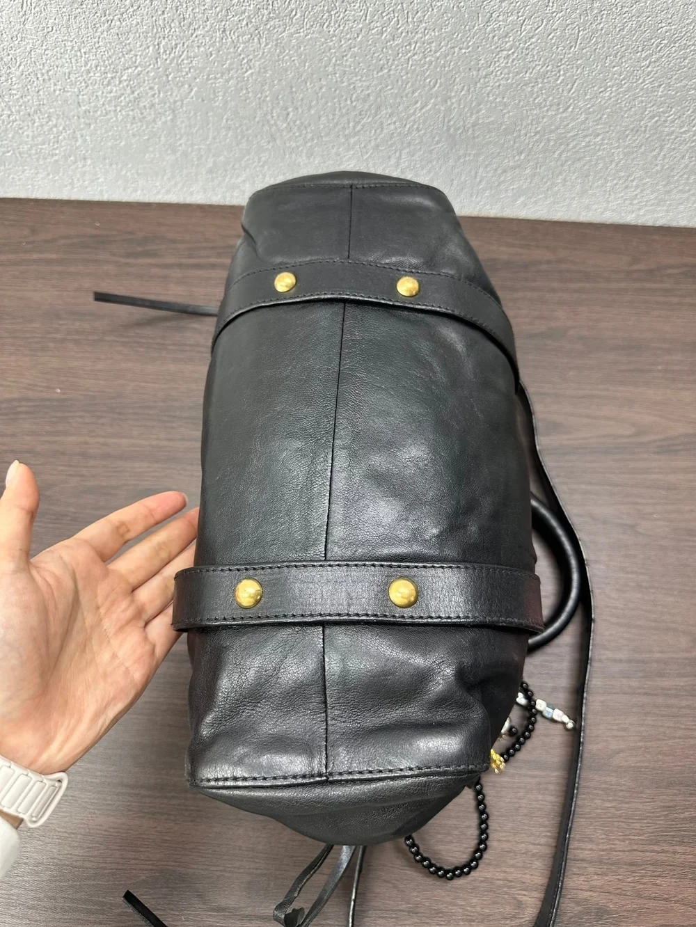Miu Miu Vitello Lux 2way Black Leather Satchel Bag